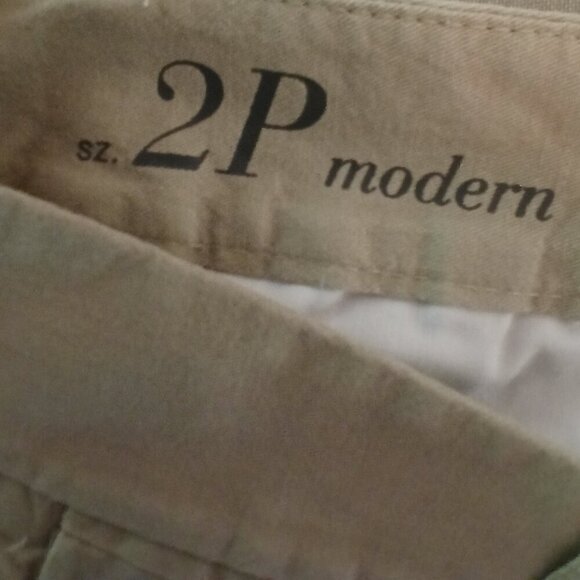 'Modern' Khaki Lightweight 100%Cotton Mid Length Wide Leg Capri Pant NWT Sz 2P - Picture 3 of 8